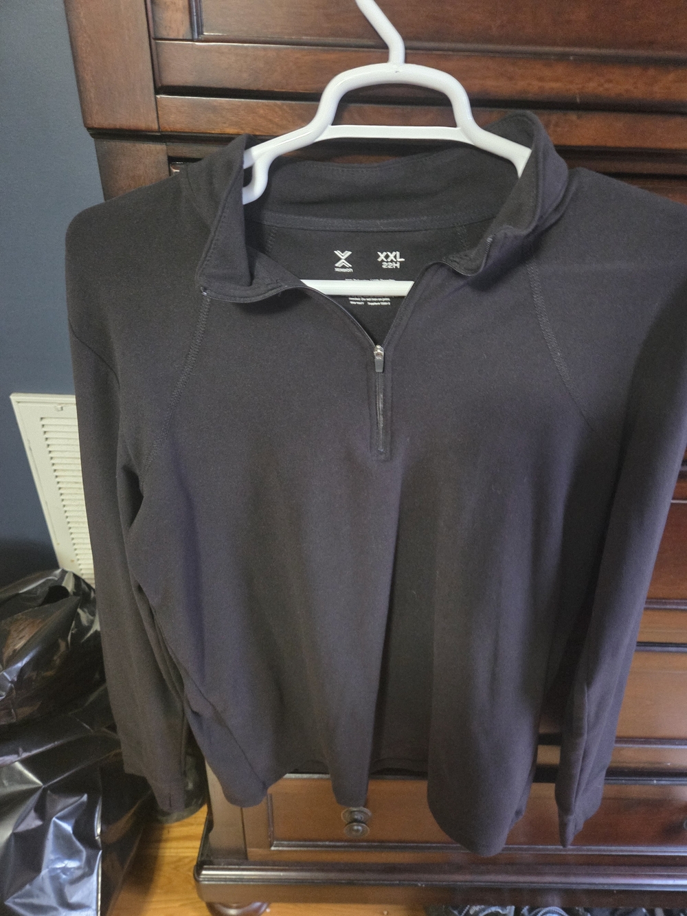 XXL Black Youth's Quarter-Zip Pullover Sweater